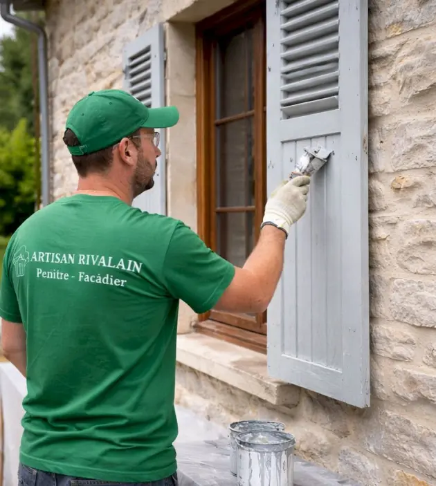 Ravalement façade avec correction des zones farinantes – Façadier Peintre 18